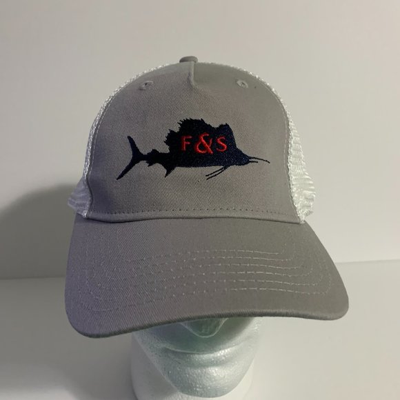Field & Stream Fish Hat Trucker Snapback Adjustable Gray White Cap One Size OSMF - Picture 1 of 9